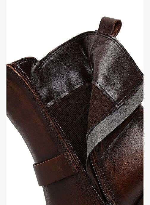 Derimod Derimod Kadın Kahverengi Tokalı Kalın Topuklu Deri Bot 25WFD185818 Boyner'de! Kahverengi - 9. görsel