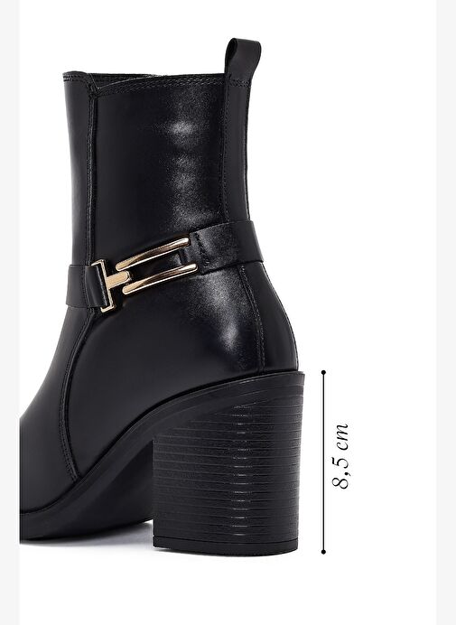 Derimod Derimod Kadın Siyah Tokalı Kalın Topuklu Deri Bot 25WFD185818 Boyner'de! Siyah - 5. görsel