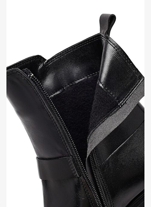 Derimod Derimod Kadın Siyah Tokalı Kalın Topuklu Deri Bot 25WFD185818 Boyner'de! Siyah - 9. görsel