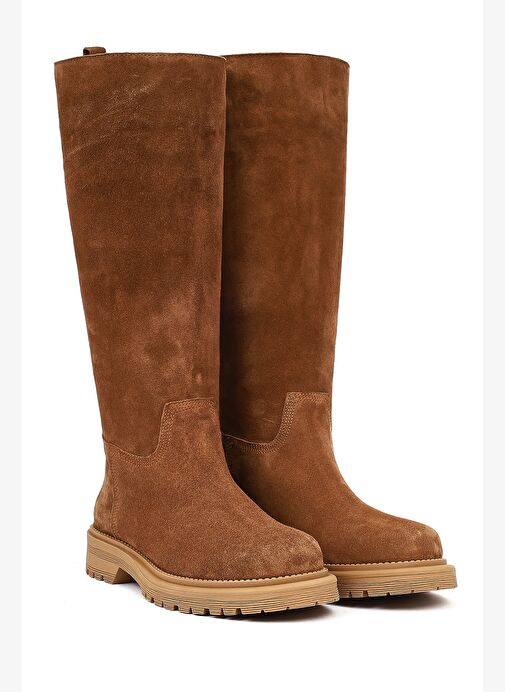 Derimod Derimod Kadın Taba Kalın Tabanlı Süet Deri Çizme 25WFD187210 Boyner'de! Taba - 3. görsel