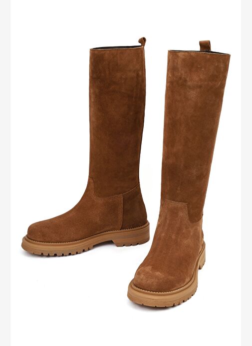 Derimod Derimod Kadın Taba Kalın Tabanlı Süet Deri Çizme 25WFD187210 Boyner'de! Taba - 6. görsel