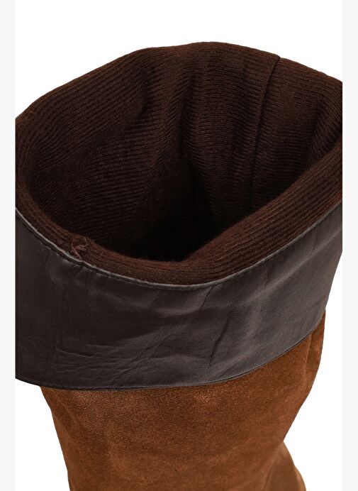 Derimod Derimod Kadın Taba Kalın Tabanlı Süet Deri Çizme 25WFD187210 Boyner'de! Taba - 9. görsel