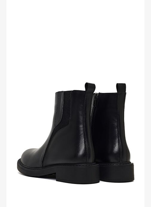 Kadın Siyah Fermuarlı Deri Bot 25WFD187618 - Görsel 7