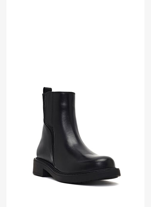 Kadın Siyah Fermuarlı Deri Bot 25WFD187618 - Görsel 8