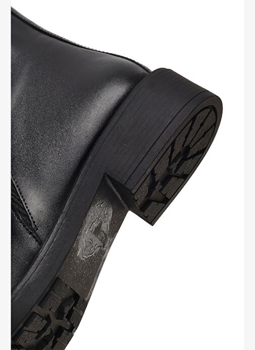 Kadın Siyah Fermuarlı Deri Bot 25WFD187618 - Görsel 9