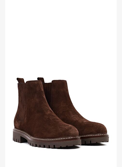 Kadın Kahverengi Süet Deri Chelsea Bot 25WFD188010 - Görsel 5