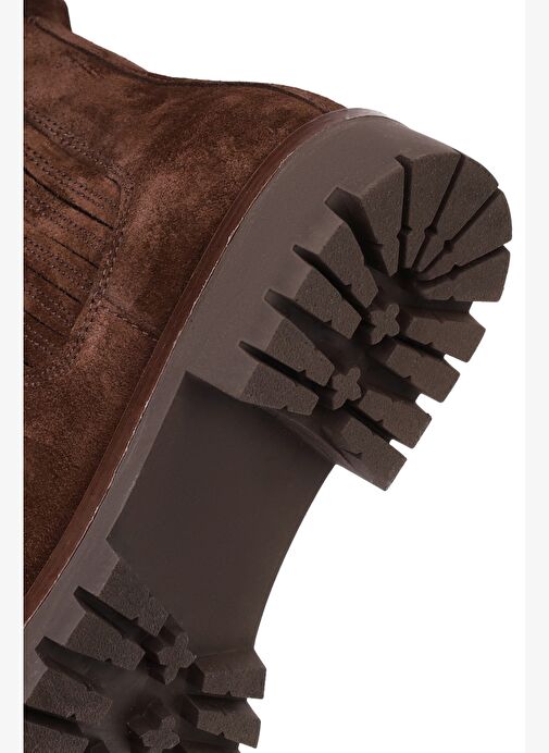 Kadın Kahverengi Süet Deri Chelsea Bot 25WFD188010 - Görsel 9