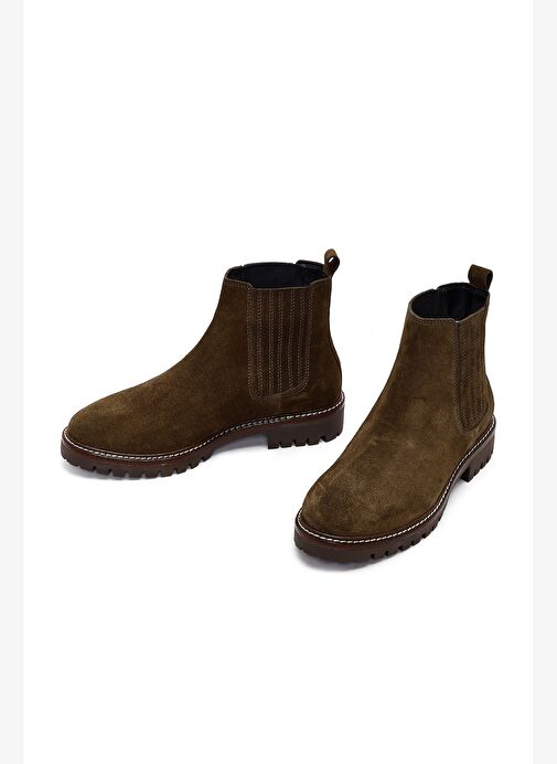 Derimod Derimod Yeşil Kadın Haki Süet Deri Chelsea Bot 25WFD188010 Boyner'de! Yeşil - 5. görsel