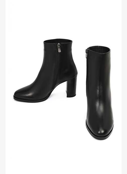 Derimod Derimod Kadın Siyah Fermuarlı Kalın Topuklu Deri Bot 25WFD188618 Boyner'de! Siyah - 6. görsel