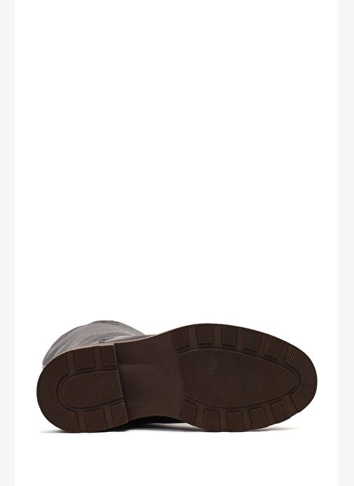 Kadın Kahverengi Kalın Tabanlı Deri Çizme 25WFD1893FT - Görsel 7