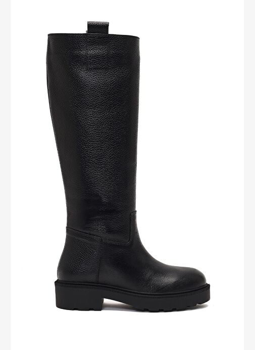 Kadın Siyah Kalın Tabanlı Deri Çizme 25WFD1893FT - Görsel 2