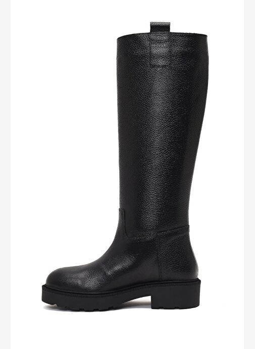Kadın Siyah Kalın Tabanlı Deri Çizme 25WFD1893FT - Görsel 5