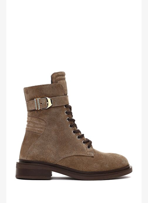 Kadın Vizon Fermuarlı Bağcıklı Süet Deri Postal Bot 25WFD200110 - Görsel 2