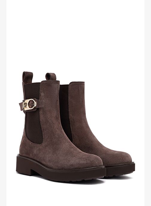 Kadın Vizon Kalın Tabanlı Süet Deri Chelsea Bot 25WFD202010 - Görsel 5