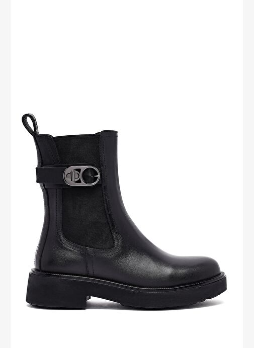 Kadın Siyah Kalın Tabanlı Deri Chelsea Bot 25WFD202018 - Görsel 2