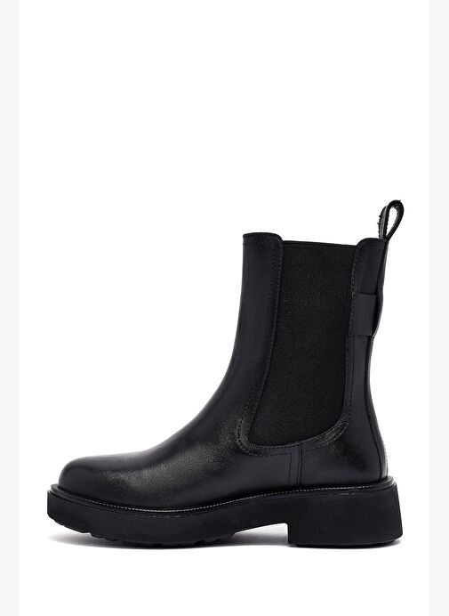 Kadın Siyah Kalın Tabanlı Deri Chelsea Bot 25WFD202018 - Görsel 3