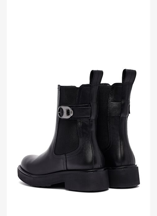 Kadın Siyah Kalın Tabanlı Deri Chelsea Bot 25WFD202018 - Görsel 7