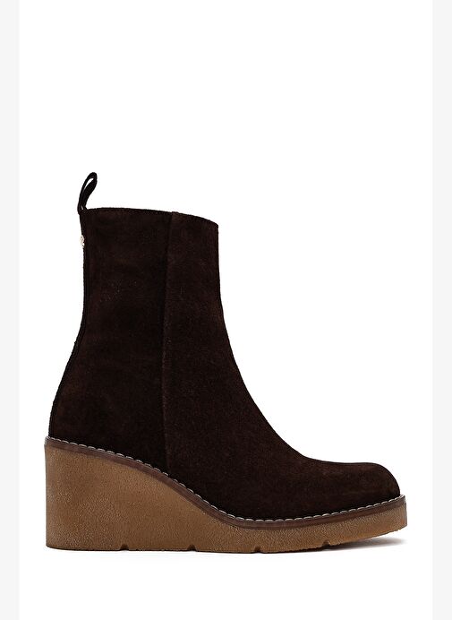 Derimod Derimod Kadın Kahverengi Faermuarlı Dolgu Topuklu Süet Deri Bot 25WFD203510 Boyner'de! Kahverengi - 2. görsel