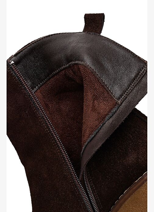 Derimod Derimod Kadın Kahverengi Faermuarlı Dolgu Topuklu Süet Deri Bot 25WFD203510 Boyner'de! Kahverengi - 9. görsel