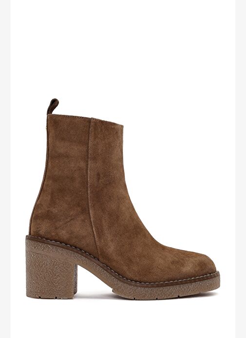 Derimod Derimod Kadın Bej Fermuarlı Kalın Topuklu Süet Deri Bot 25WFD203610 Boyner'de! Bej - 2. görsel