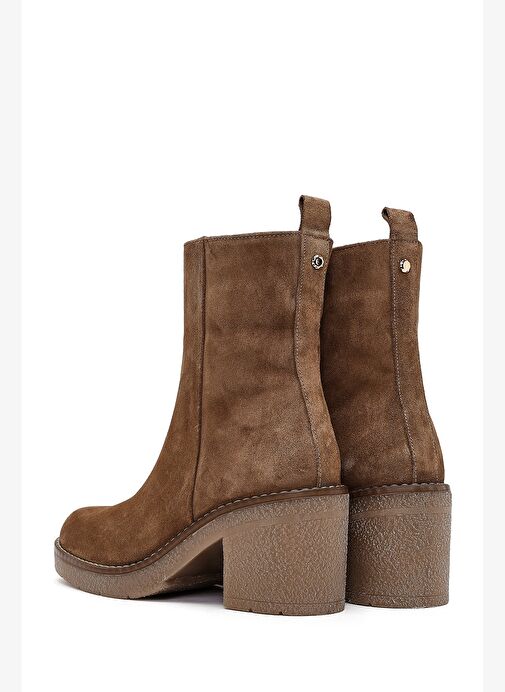 Derimod Derimod Kadın Bej Fermuarlı Kalın Topuklu Süet Deri Bot 25WFD203610 Boyner'de! Bej - 8. görsel