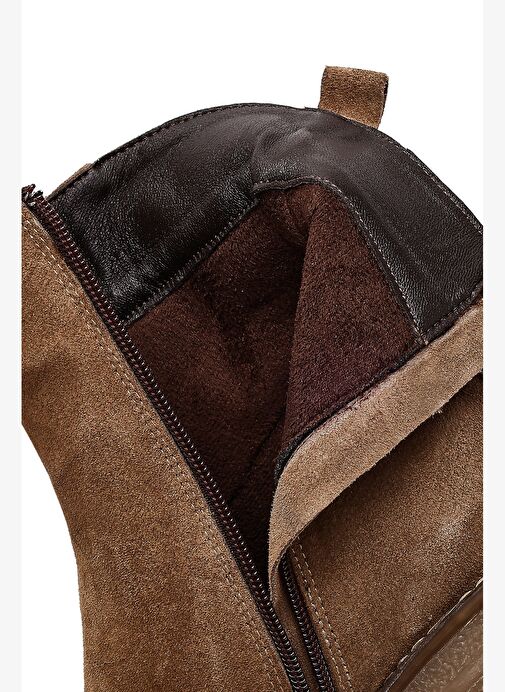 Derimod Derimod Kadın Bej Fermuarlı Kalın Topuklu Süet Deri Bot 25WFD203610 Boyner'de! Bej - 9. görsel