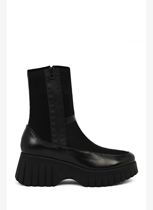 Derimod Derimod Kadın Siyah Fermuarlı Kalın Tabanlı Deri Bot 25WFD204514 Boyner'de! Siyah - 2. görsel