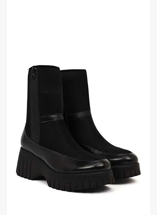 Derimod Derimod Kadın Siyah Fermuarlı Kalın Tabanlı Deri Bot 25WFD204514 Boyner'de! Siyah - 3. görsel