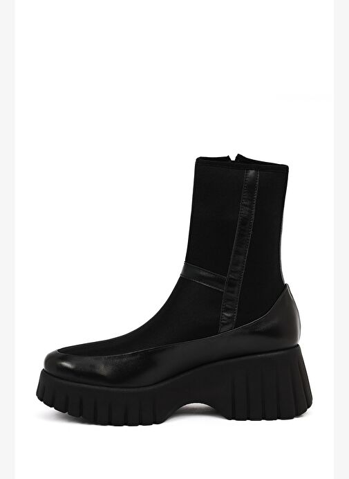 Derimod Derimod Kadın Siyah Fermuarlı Kalın Tabanlı Deri Bot 25WFD204514 Boyner'de! Siyah - 4. görsel