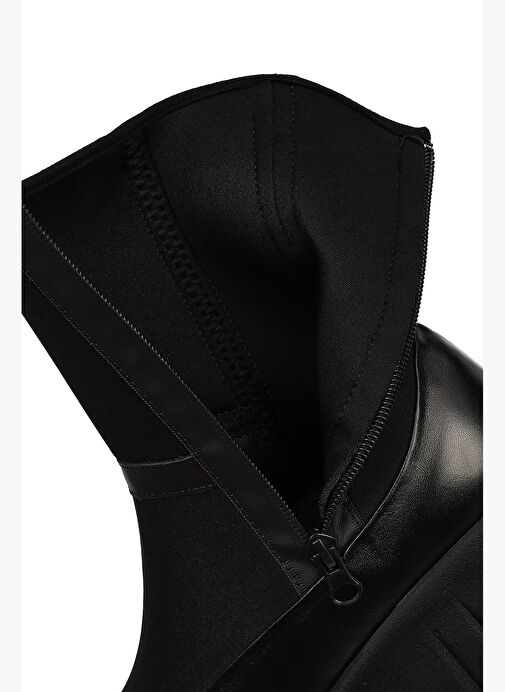 Derimod Derimod Kadın Siyah Fermuarlı Kalın Tabanlı Deri Bot 25WFD204514 Boyner'de! Siyah - 8. görsel