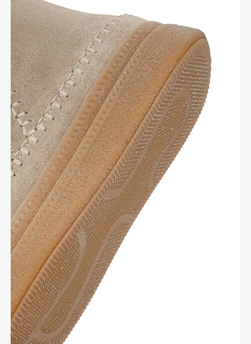 Kadın Bej Fermuarlı Kalın Tabanlı Süet Deri Teddy Bot 25WFD205110 - Görsel 9