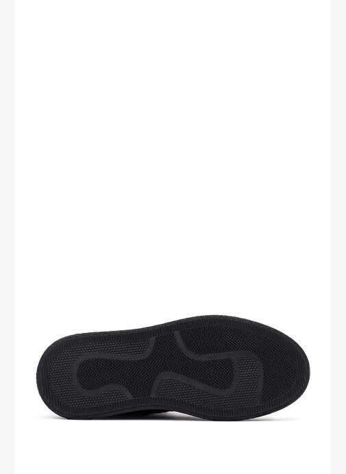 Kadın Siyah Fermuarlı Kalın Tabanlı Süet Deri Teddy Bot 25WFD205210 - Görsel 6