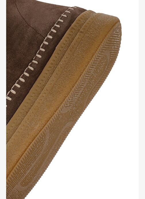 Kadın Kahverengi Bağcıklı Kalın Tabanlı Süet Deri Teddy Bot 25WFD205310 - Görsel 9