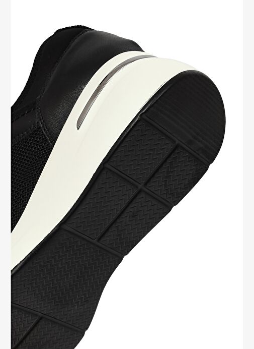 Derimod Derimod Kadın Siyah Bağcıklı Dolgu Topuklu Sneaker 25WFD221414 Boyner'de! Siyah - 9. görsel