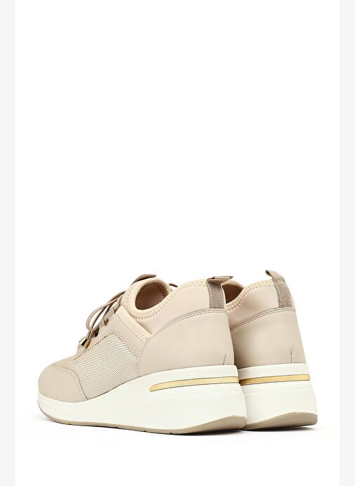 Derimod Derimod Kadın Bej Bağcıklı Dolgu Topuklu Sneaker 25WFD221414 Boyner'de! Bej - 7. görsel