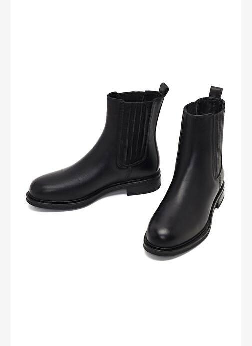 Kadın Siyah Deri Chelsea Bot 25WFD230218 - Görsel 4