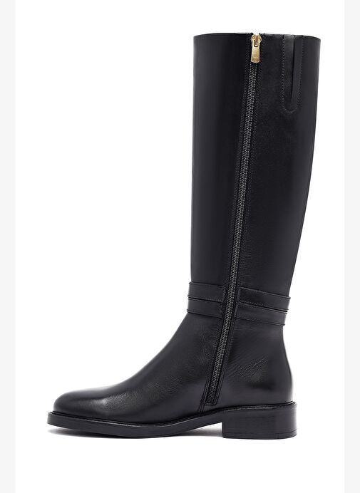 Kadın Siyah Fermuarlı Deri Çizme 25WFD281818 - Görsel 5