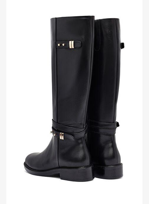 Kadın Siyah Fermuarlı Deri Çizme 25WFD281818 - Görsel 8