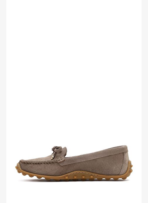 Kadın Vizon Püsküllü Süet Deri Loafer 25WFD350210 - Görsel 3