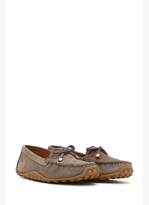 Kadın Vizon Püsküllü Süet Deri Loafer 25WFD350210 - Görsel 4