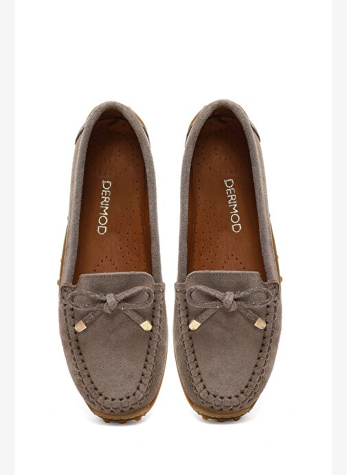 Kadın Vizon Püsküllü Süet Deri Loafer 25WFD350210 - Görsel 8