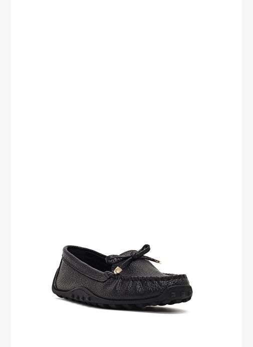 Kadın Siyah Püsküllü Deri Loafer 25WFD3502FT - Görsel 7