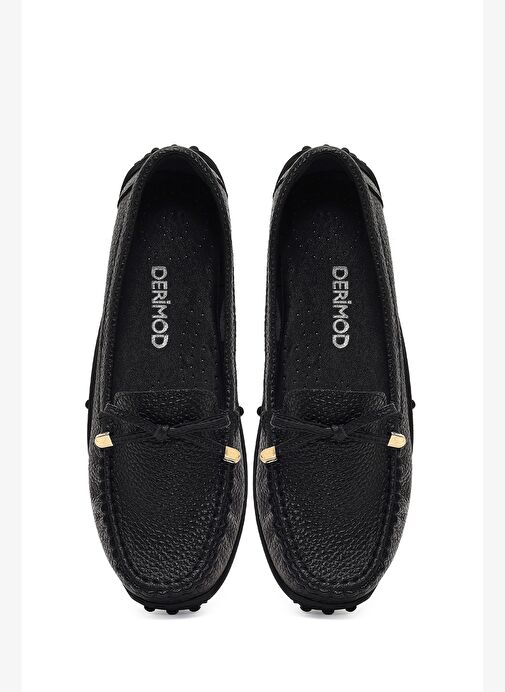 Kadın Siyah Püsküllü Deri Loafer 25WFD3502FT - Görsel 8