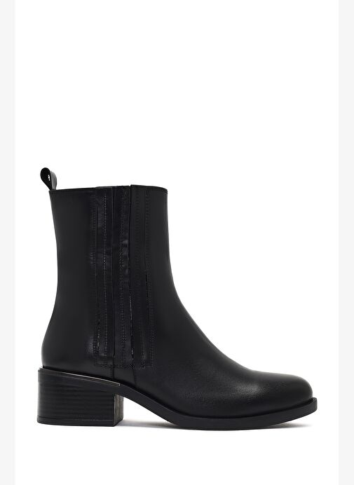 Kadın Siyah Fermuarlı Deri Bot 25WFD360618 - Görsel 2