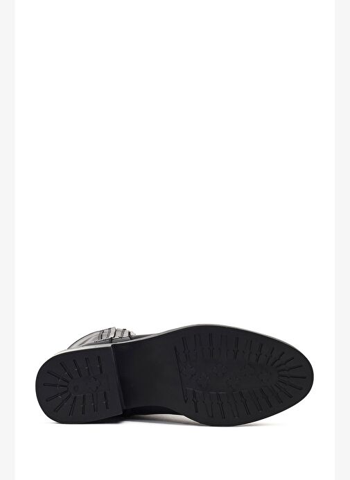 Kadın Siyah Fermuarlı Deri Bot 25WFD360618 - Görsel 6