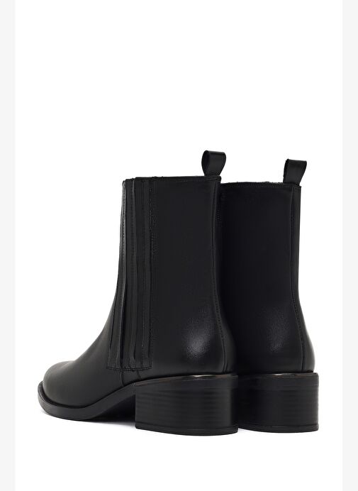 Kadın Siyah Fermuarlı Deri Bot 25WFD360618 - Görsel 7