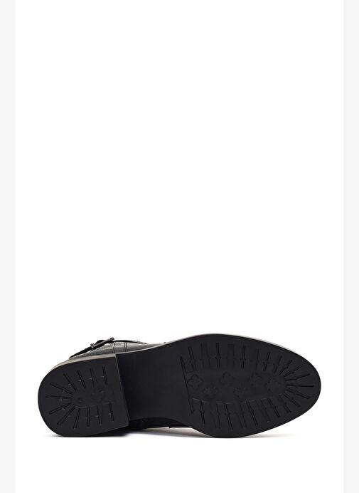 Kadın Siyah Fermuarlı Deri Bot 25WFD360814 - Görsel 6