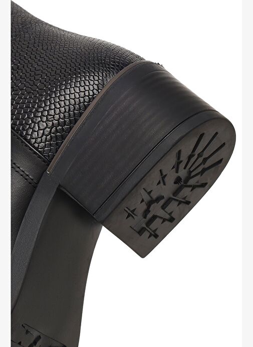 Kadın Siyah Fermuarlı Deri Bot 25WFD360814 - Görsel 9