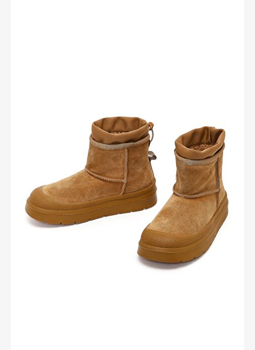 Derimod Derimod Kadın Taba Kalın Tabanlı Süet Deri Teddy Bot 25WFD405310 Boyner'de! Taba - 5. görsel