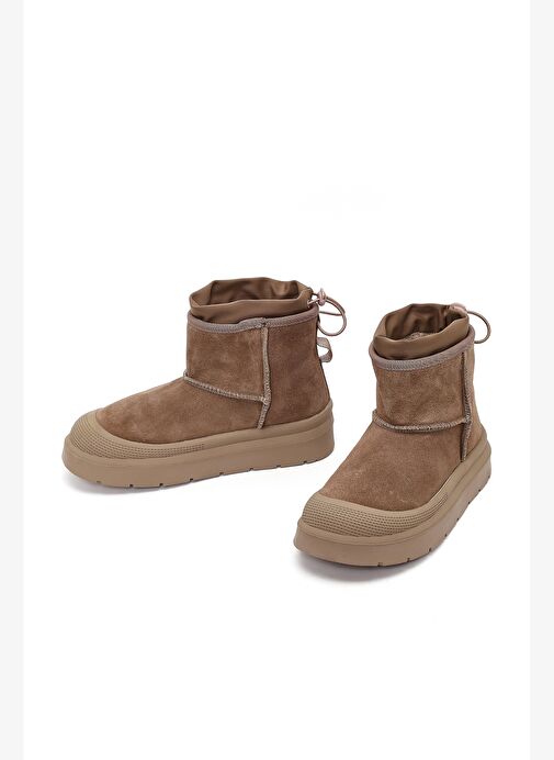 Derimod Derimod Kadın Pudra Kalın Tabanlı Süet Deri Teddy Bot 25WFD405310 Boyner'de! Pudra - 5. görsel